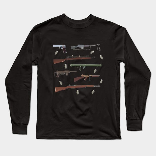 American WW2 Weapons Long Sleeve T-Shirt by NorseTech